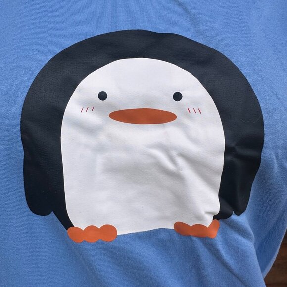 Lularoe Blue Penguin Baseball Tee Style Short Sleeve Shirt Size S - Picture 6 of 9